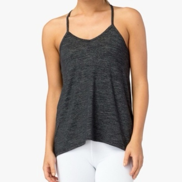 Beyond Yoga Charcoal Gray Strappy Tie Back Tank Top - Picture 1 of 13